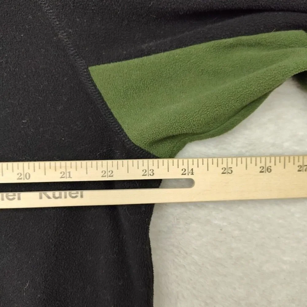 North Face Hoodie Men Extra Large Black Green Fleece Pullover Outdoor Hiking TNF